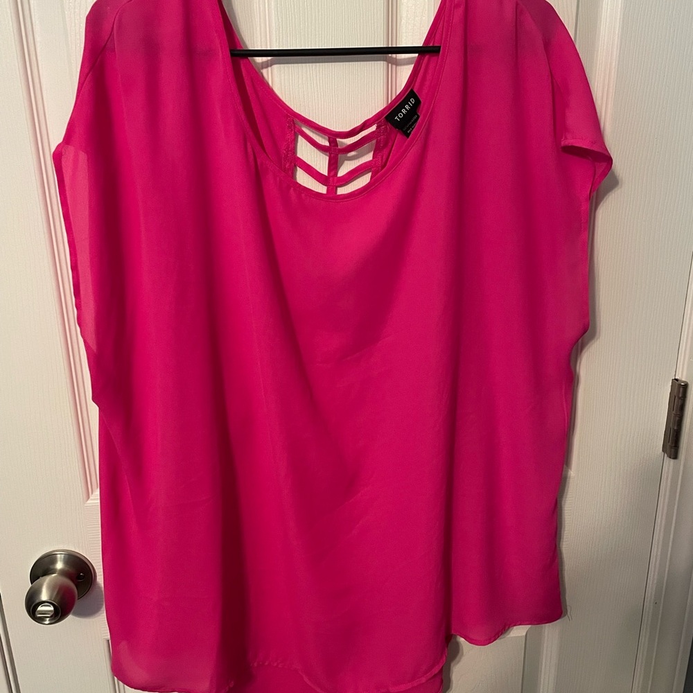 Torrid Size 2 Sheer Pink Top